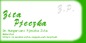 zita pjeczka business card